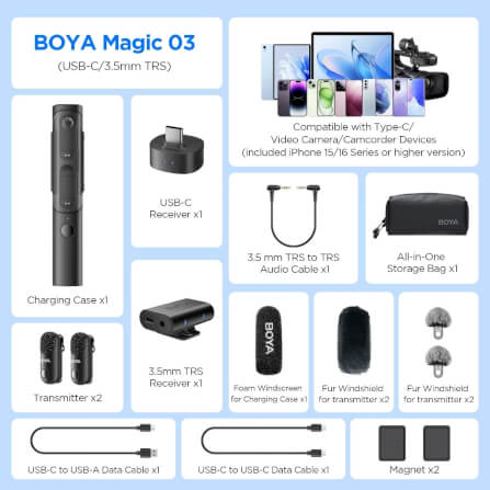 ไมโครโฟนไร้สาย BOYA MICROPHONE BOYA MAGIC-03_1